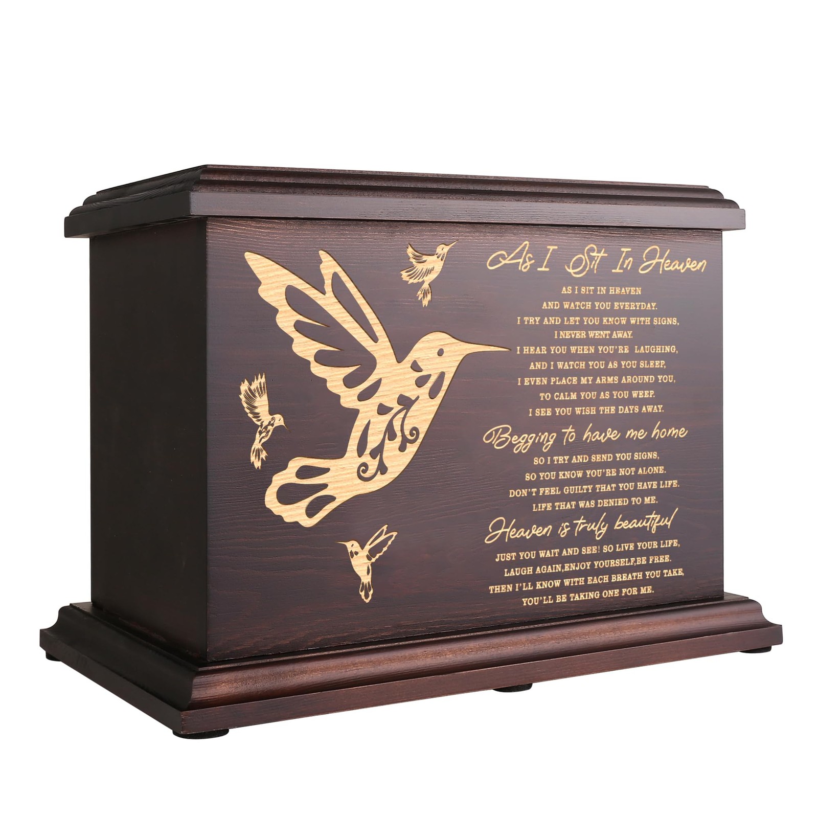 Cremation Memorial Urns for Human Ashes Adult Male Female, Wooden Box and Cas…