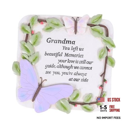 10 Inch Resin Memorial Garden Stone, Outdoor Decor, Sympathy Garden Grandma