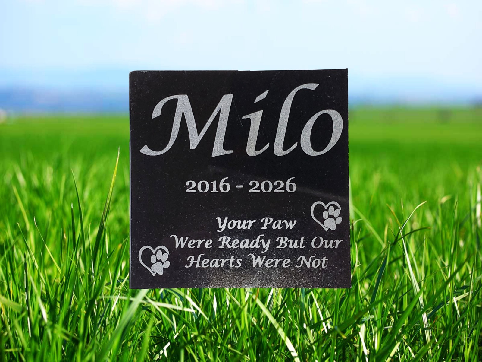 Grave Marker Headstone Garden Pet Loss Memorial Burial Granite Stone Plaque d12