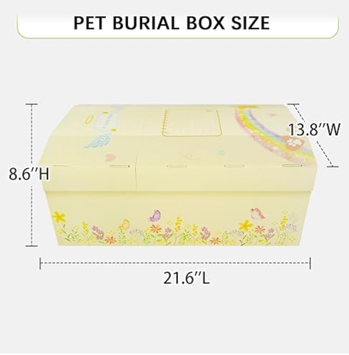 Lot of 8 Biodegradable Pet Caskets Medium Burial Boxes 21.6″ Yellow Memorial