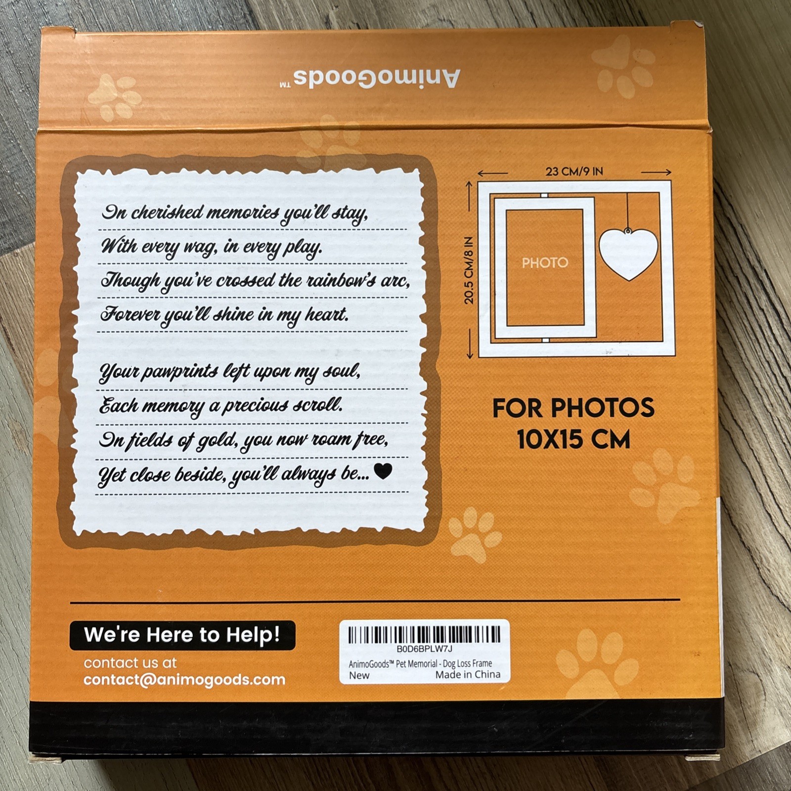 Pet Photo Picture Frame Memorial Vertical In Loving Memory