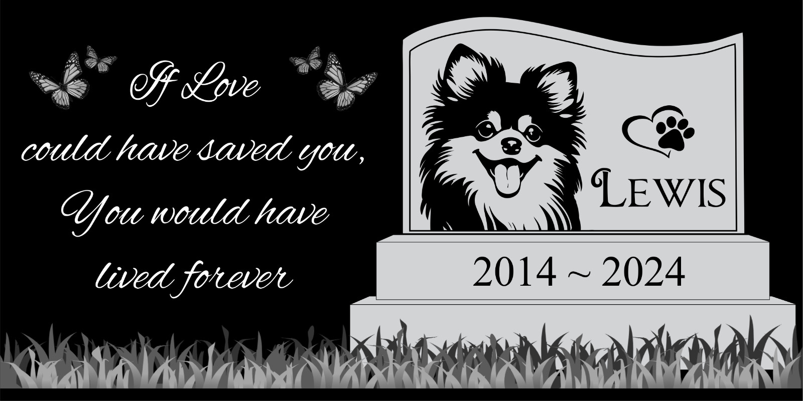 Pet memorial Engraved Marker, headstone Granite gravestone, Rottweiler dog