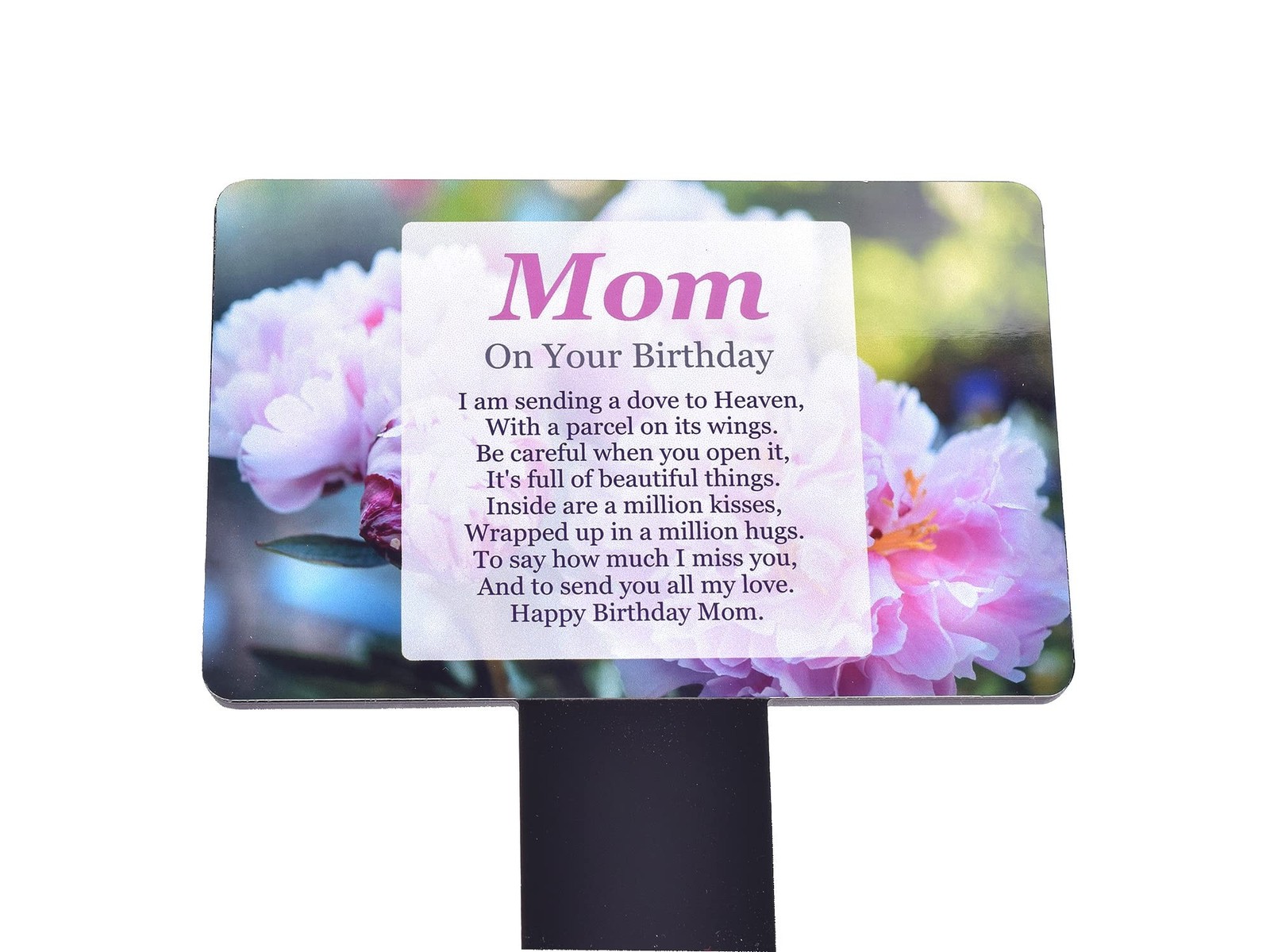 ‘Mom On Your Birthday’ Memorial – Sublimated Aluminium Memorial Plaque, mount…