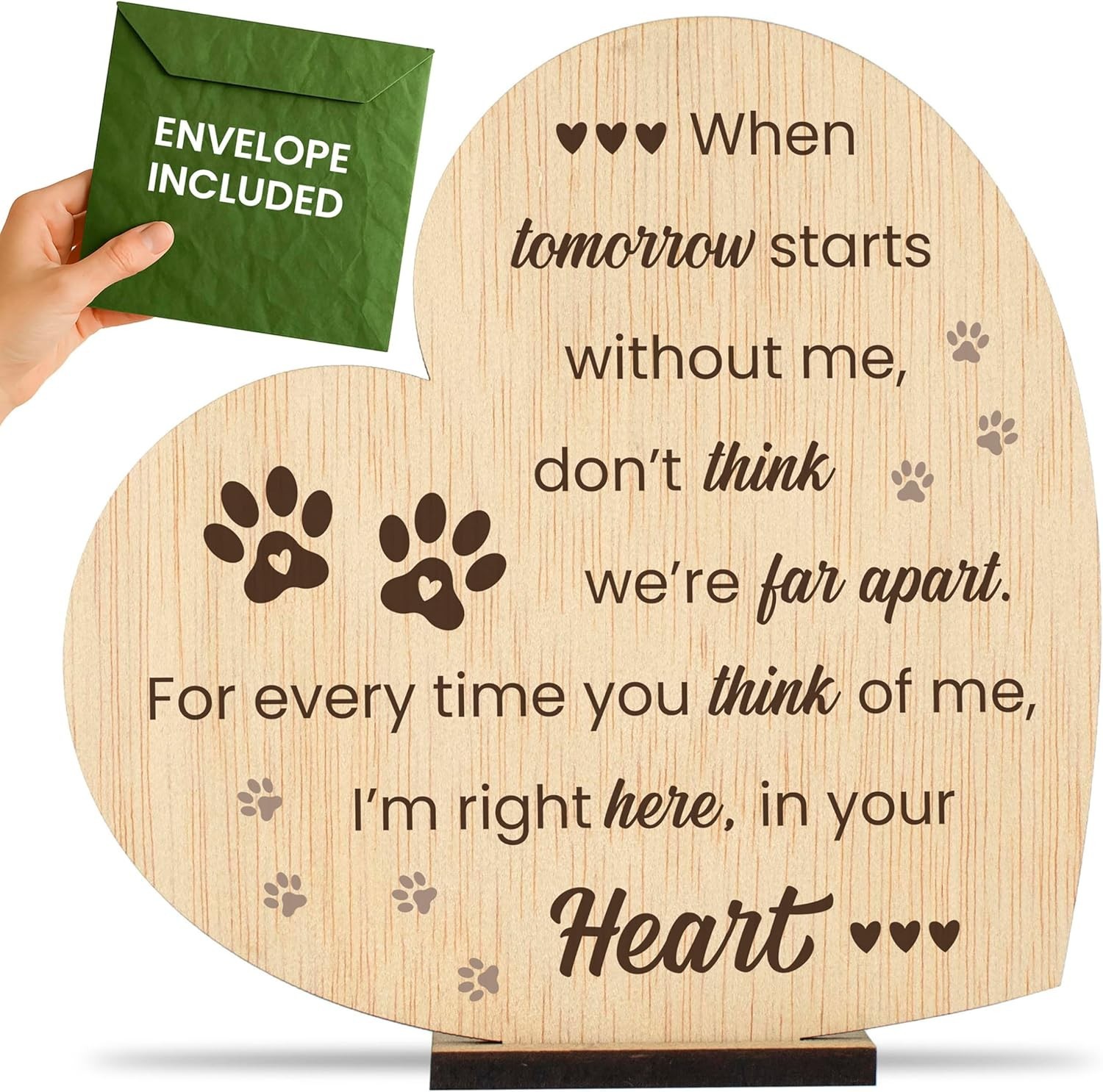 Pet Memorial Plaque for Loss of Dog or Cat Wooden Sympathy Sign in Loving Mem…