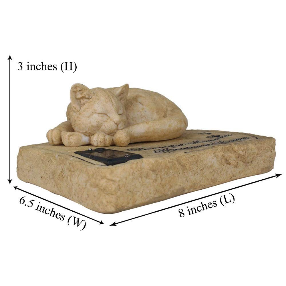 Solar Light Cat Memorial Stone Cat Grave Markers Cat Headstone Cat Memorial P…