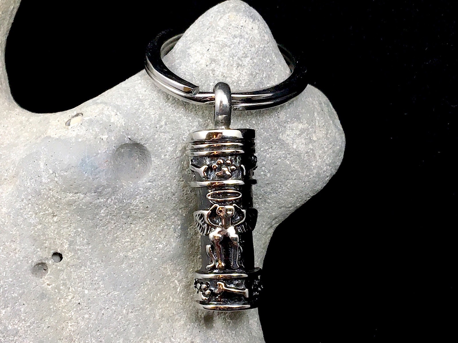 Dog Cremation Necklace Chain Jewelry Pendant Urn for Ash Small Vial Puppy Angel