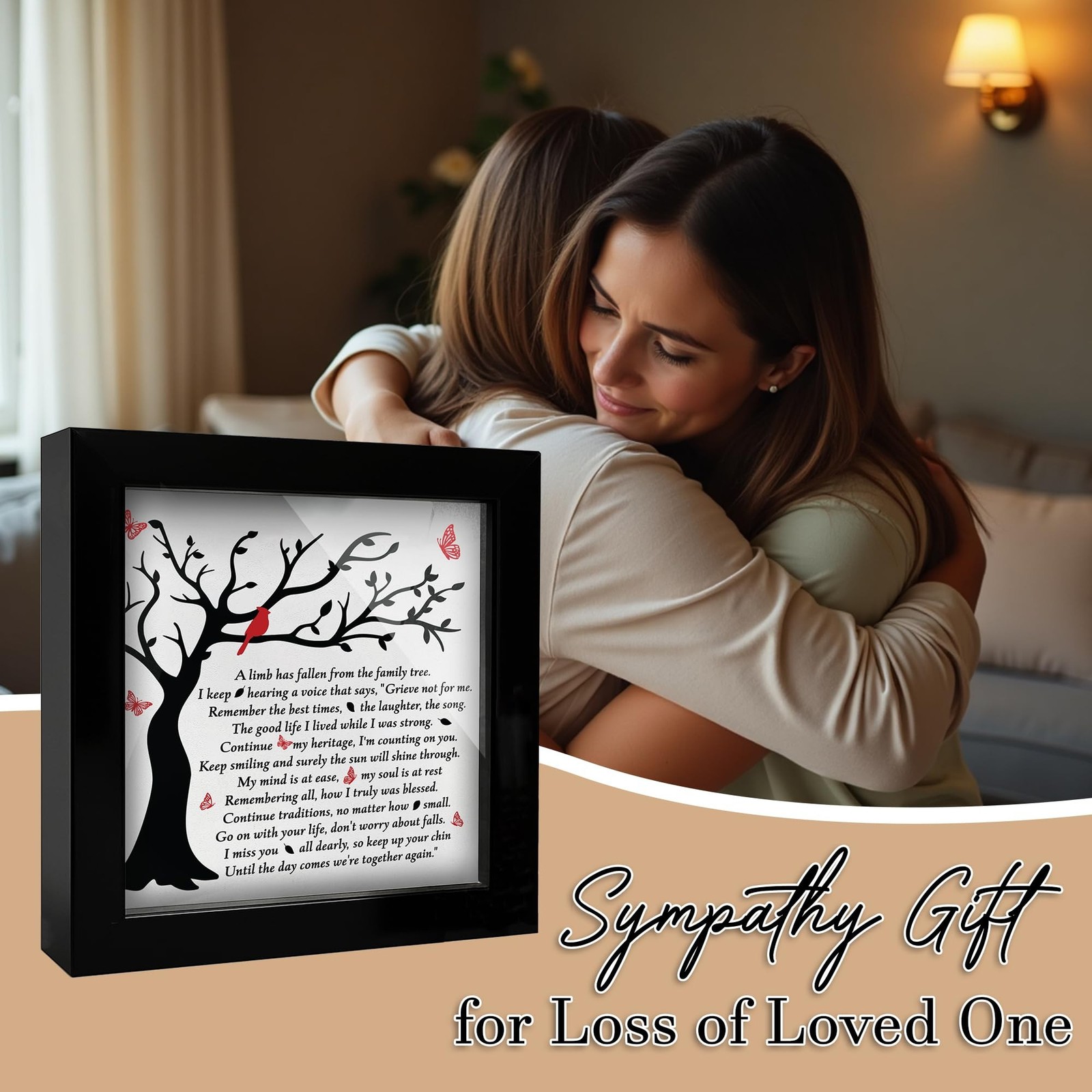6.3” Sympathy Gifts Loss of Loved One with Poem Memorial Frame Cardinal A Li…
