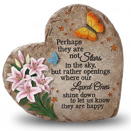 Memorial Garden Stone with Heartfelt Quote, 10 inch Garden Stepping Stones,
