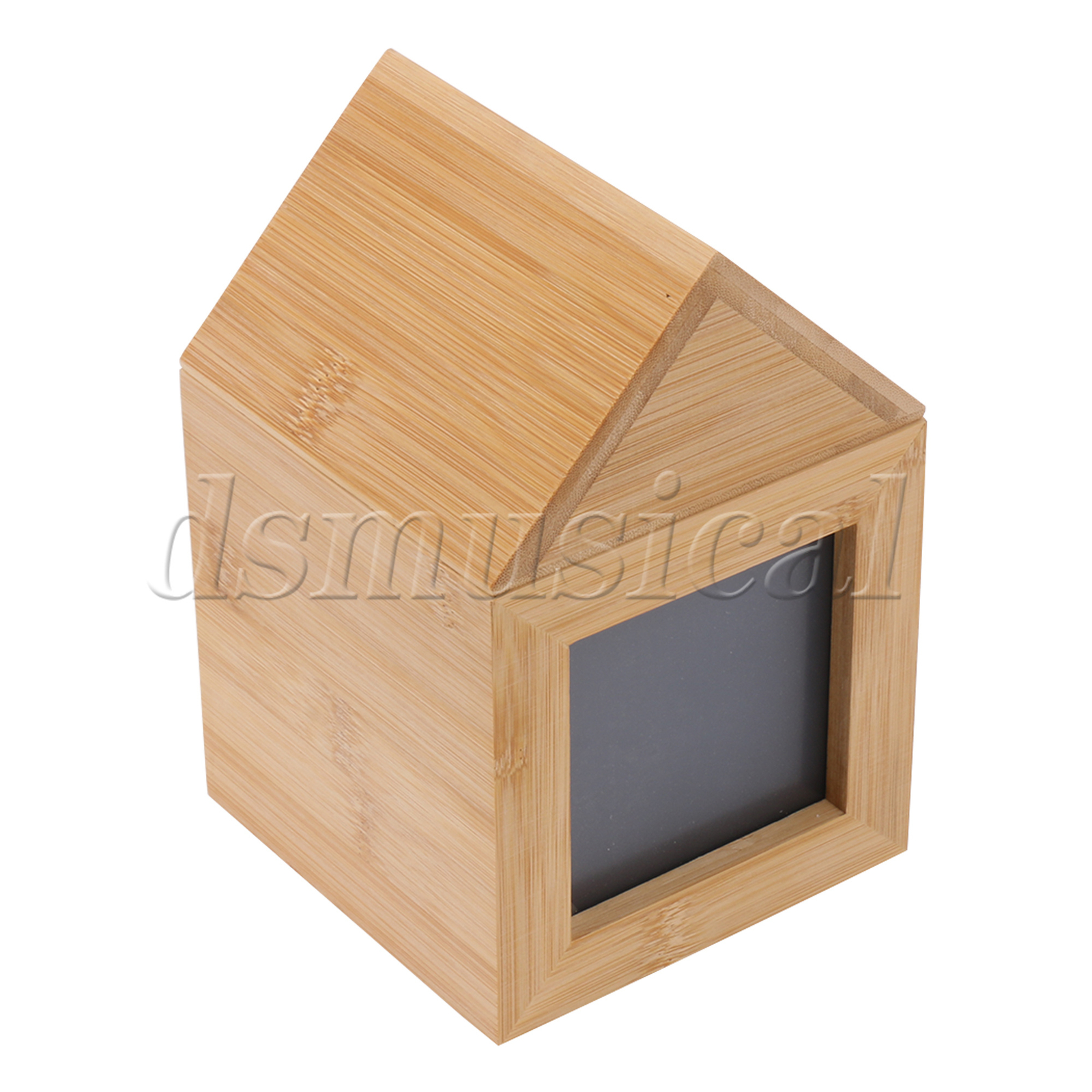 Natural Wooden Color Pet Urn Box w/ Photo Frame 4.72″ x 4.72″ x 7.17″