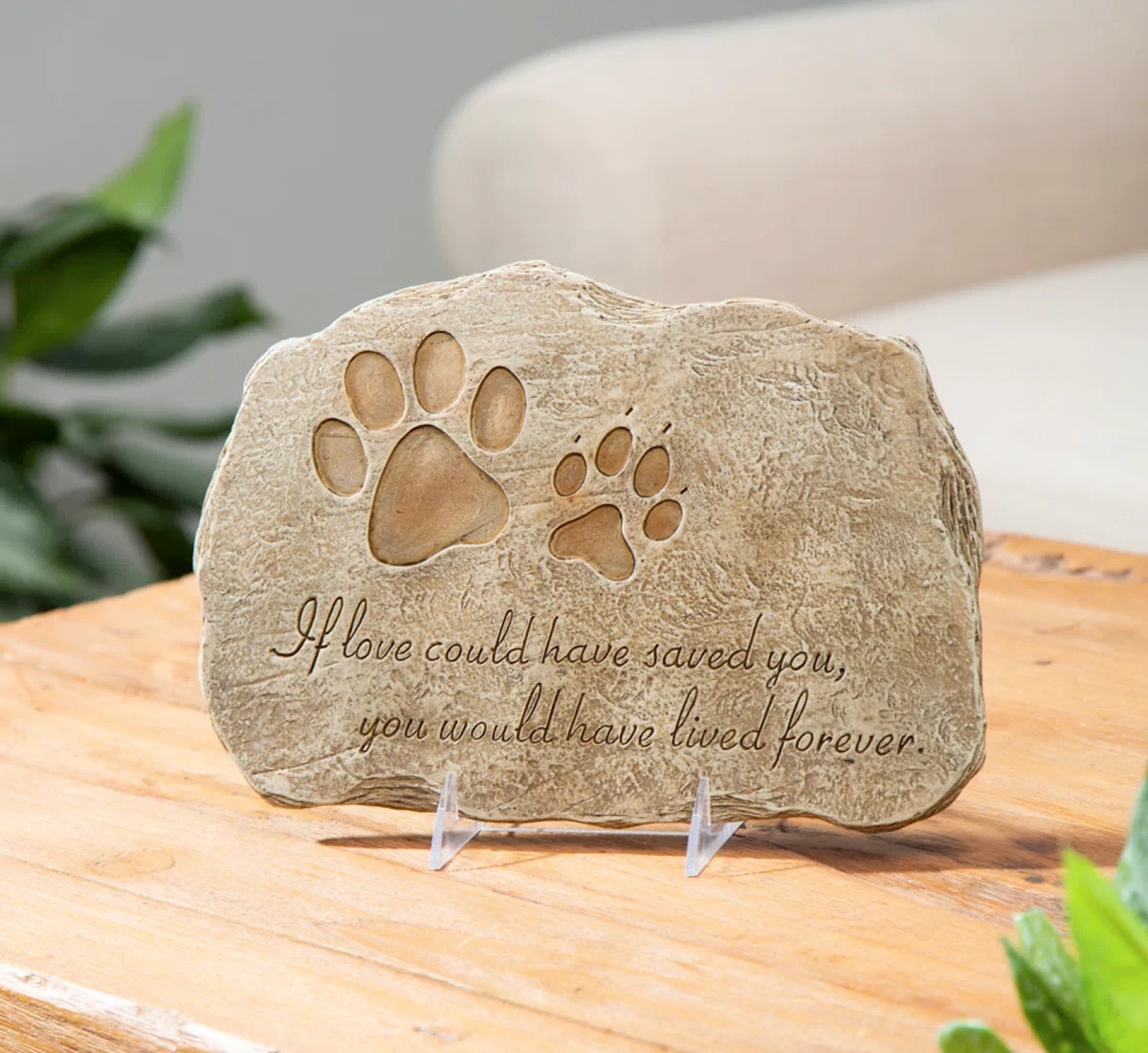 Pet Memorial Durable Stone Cat Dog Outdoor Indoor 12 in