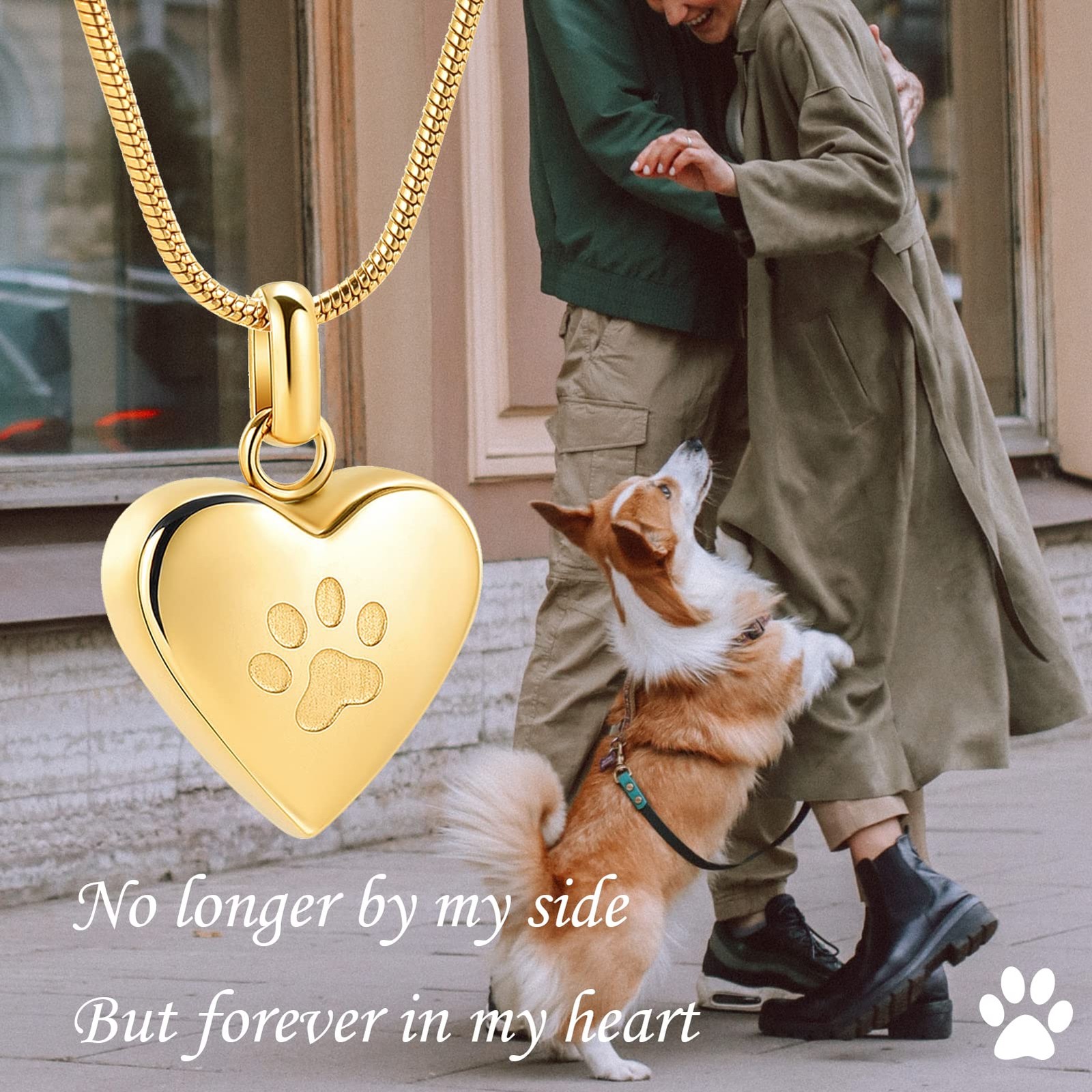 zeqingjw Pet Cremation Jewelry for Ashes Pendant Paw Print Heart Urn Necklace…