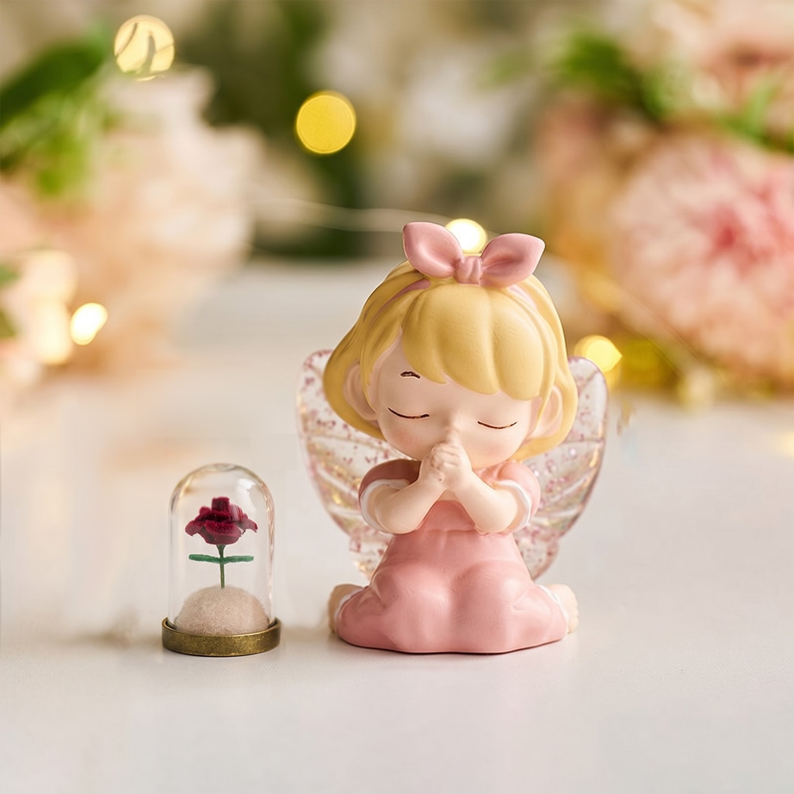 Pet Hair Memorial DIY Kit, Glass Keepsake & Paired with a Resin Angel Figurine