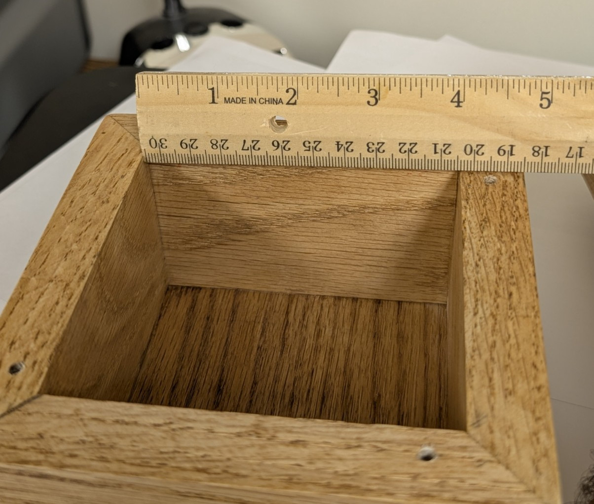Pet Memorial Cremation Urn- Small Dog Or Cat – Solid Oak with Cherry Finish