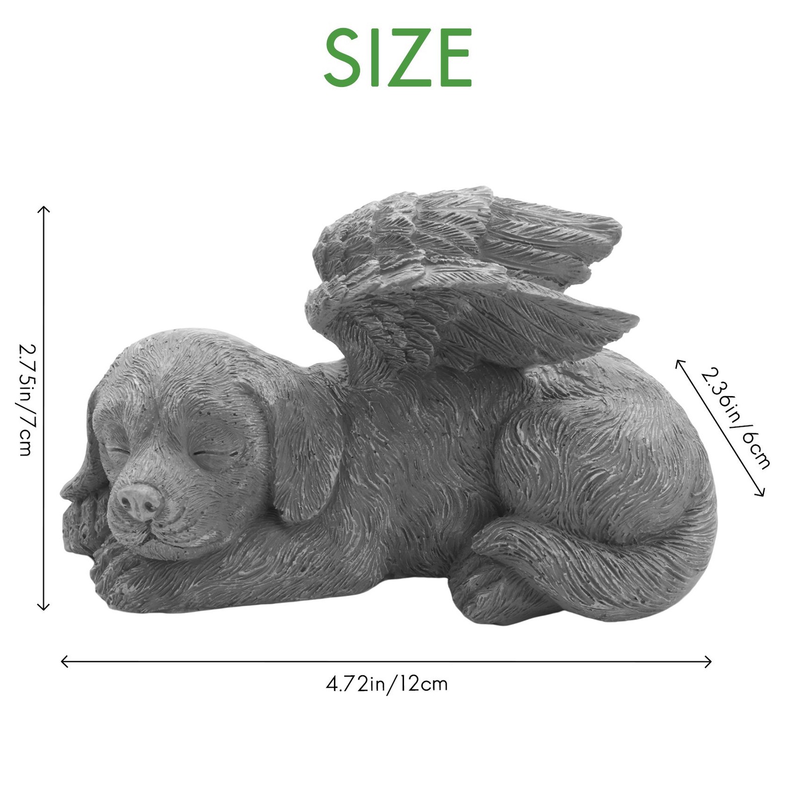 Dog Angel Pet Memorial Tombstone Marking Statue, Resin, Stone Finish T1U37325