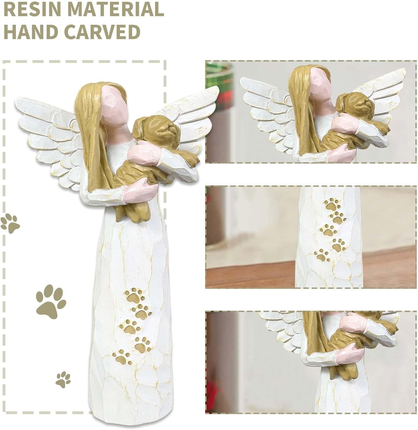 Dog Angel Figurines, Pet Memorial Gifts，Expresses Relationship with a Much-Loved