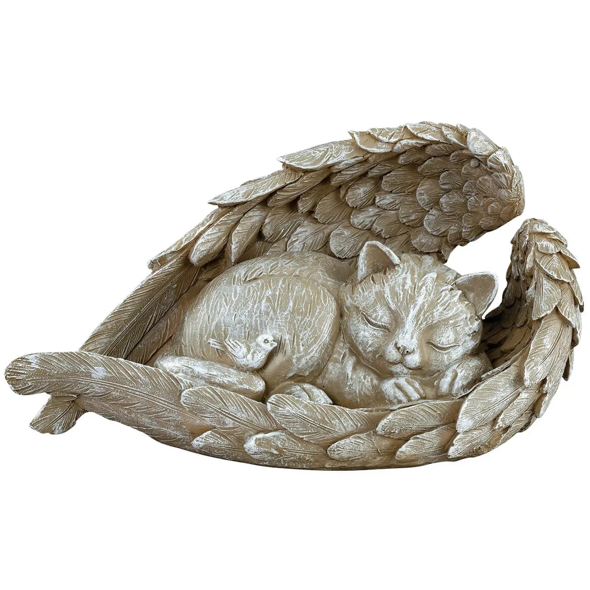 CAT Pet Sleeping Angel Wings Memorial Garden Stone Cemetery Grave Garden Yard