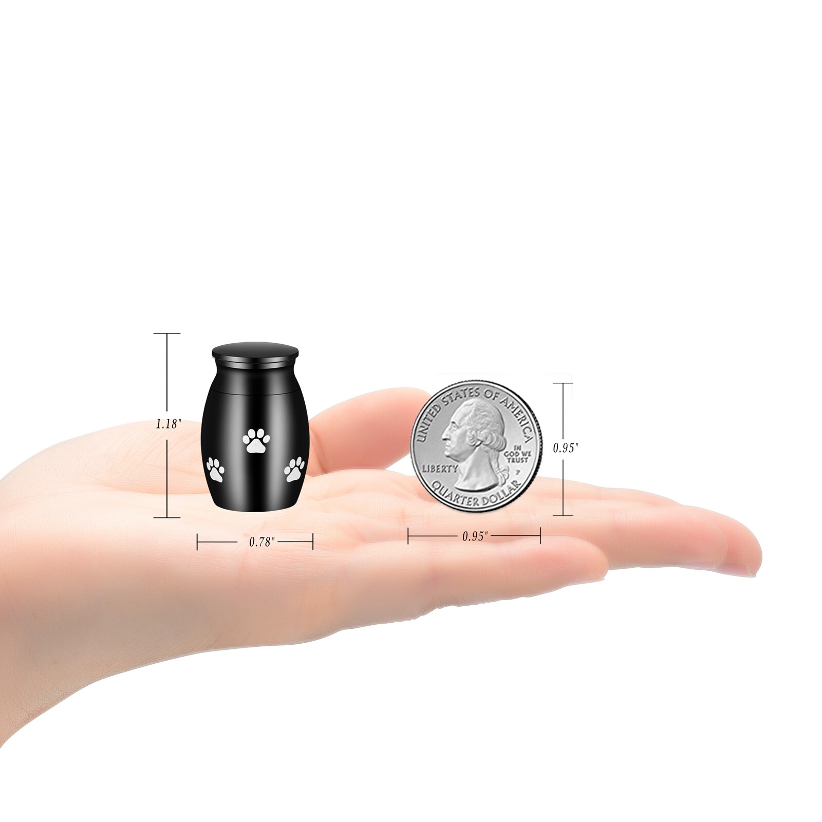Small Dog Urn for Ashes 1.18Inches Mini Cremation Urn for Pet Ashes Tiny Pet Urn