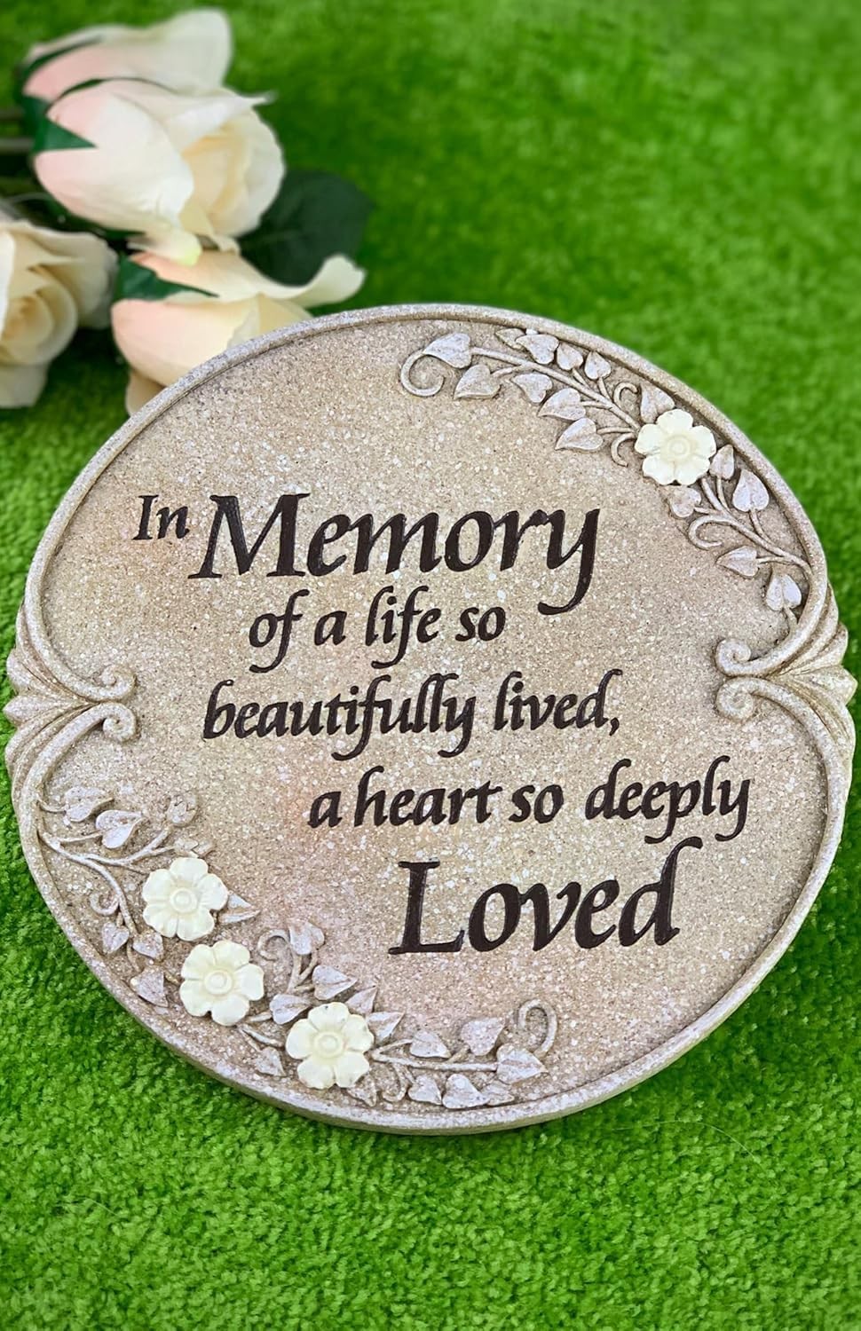 Luminous Memorial Stone – Memorial Stepping Stone – in Memory of Loved One Gi…