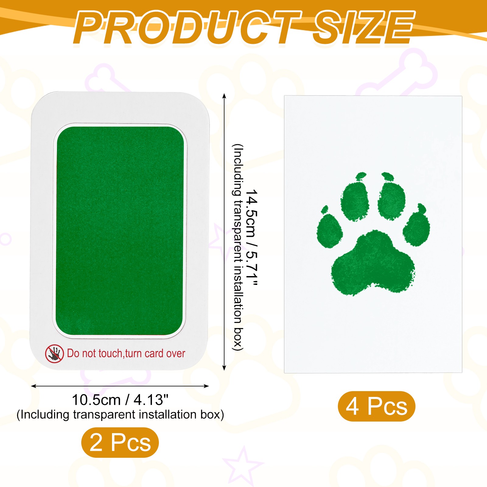 Pet Paw Print Kit 5.7″X4.1″ Paw Print Impression Dark Green 2 Set