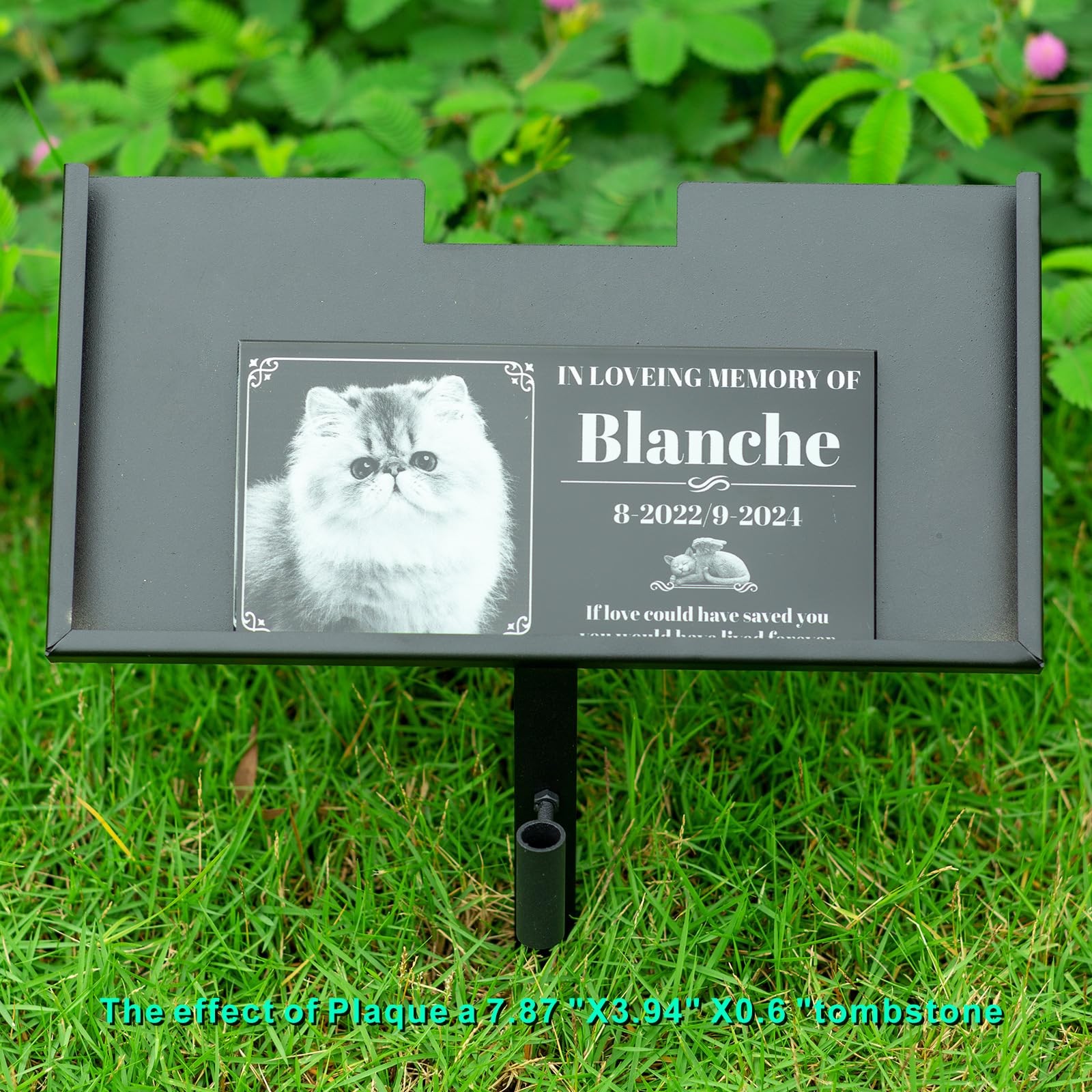 Grave Marker Stand Memorial Plaque Support For Pet 12×6 Inch Plaque