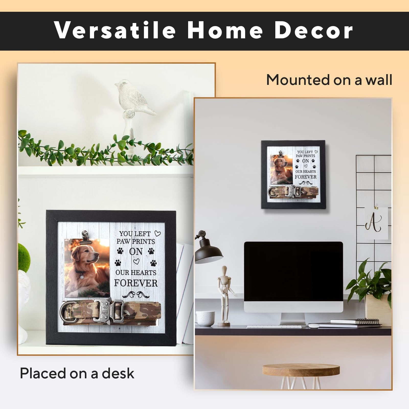 Pet Memorial Frame with Collar Holder – Dog & Cat Loss Remembrance Gift – You…