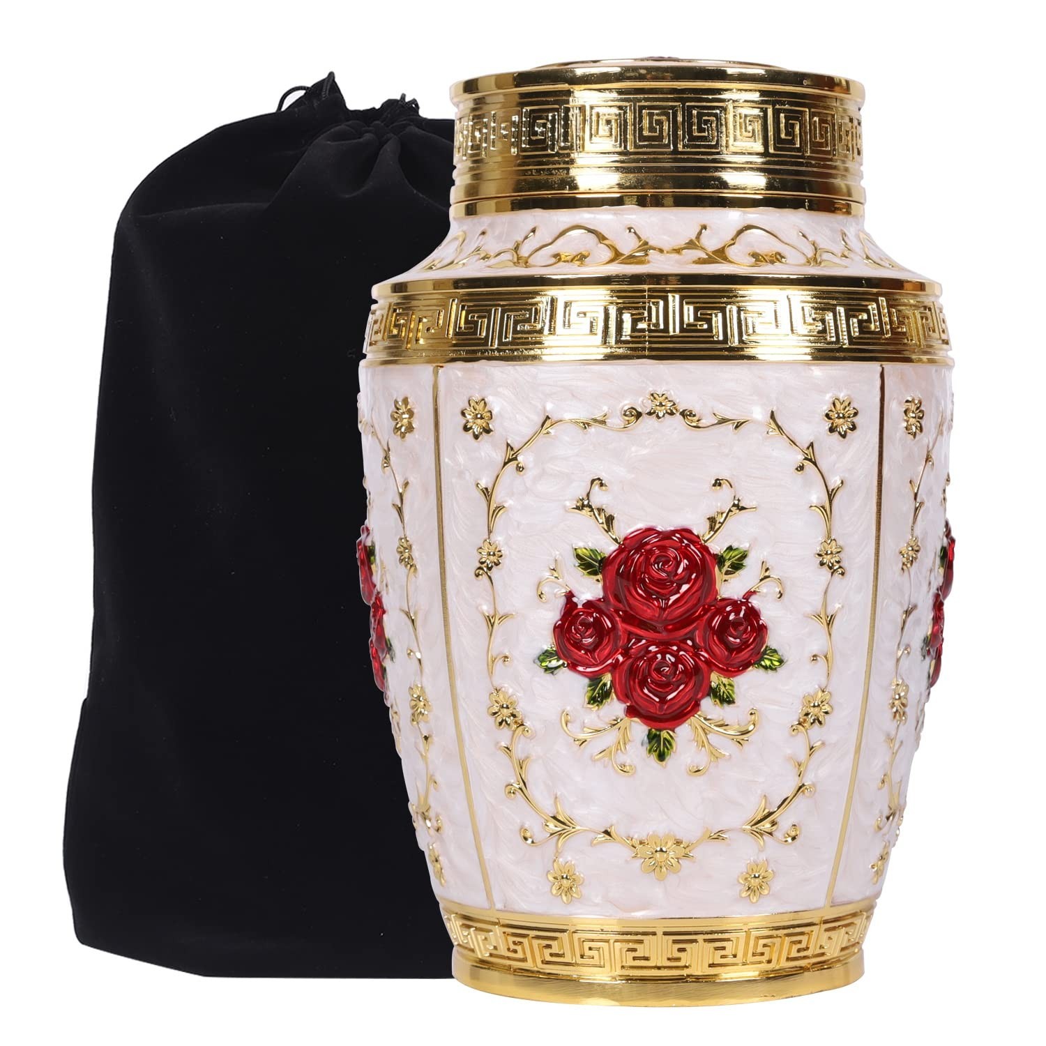 Urn for Human Ashes Adult Female – Rose Flower Cremation Urn Mom – Funeral Ur…