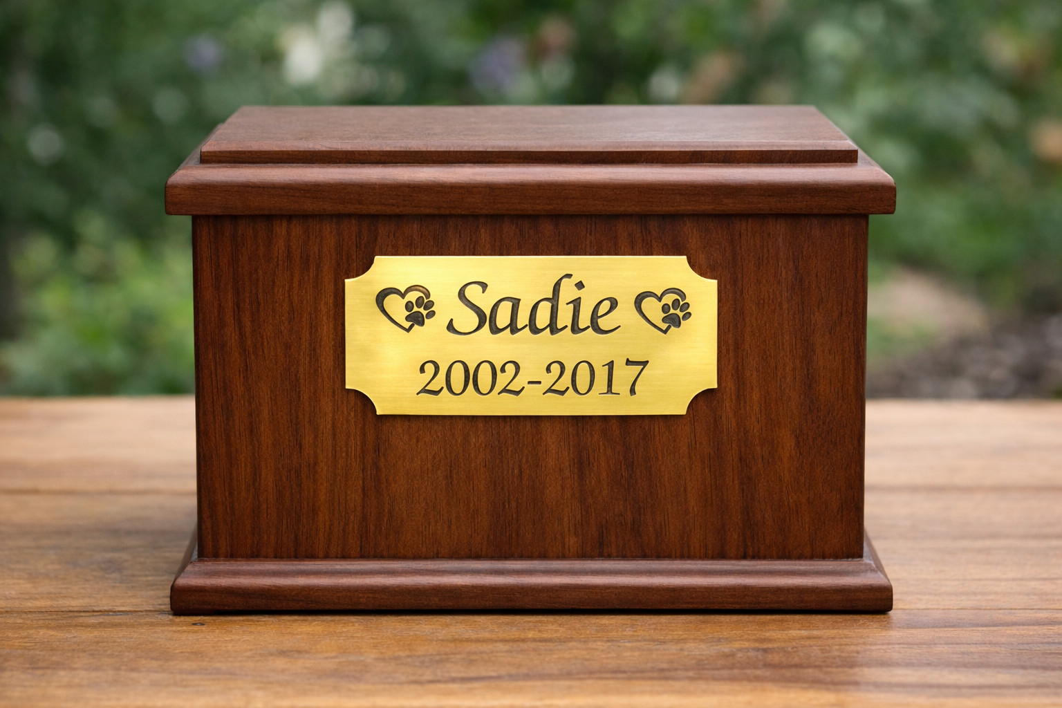 2x4in Custom Engraved Gold Tone Pet Name Memorial Urn Plaque Sign Plate Dog Cat