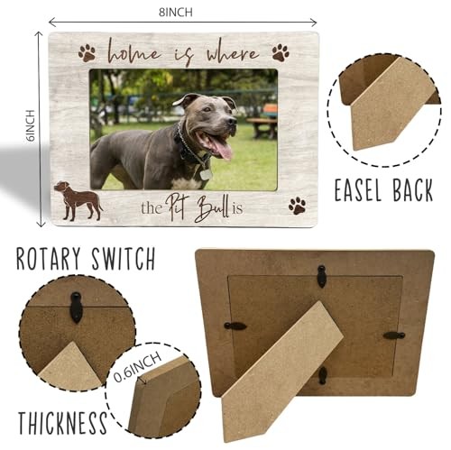 Picture Frame – Gifts for Women Wooden Photo Frame 4×6, Pitbull Dog Pit Bull