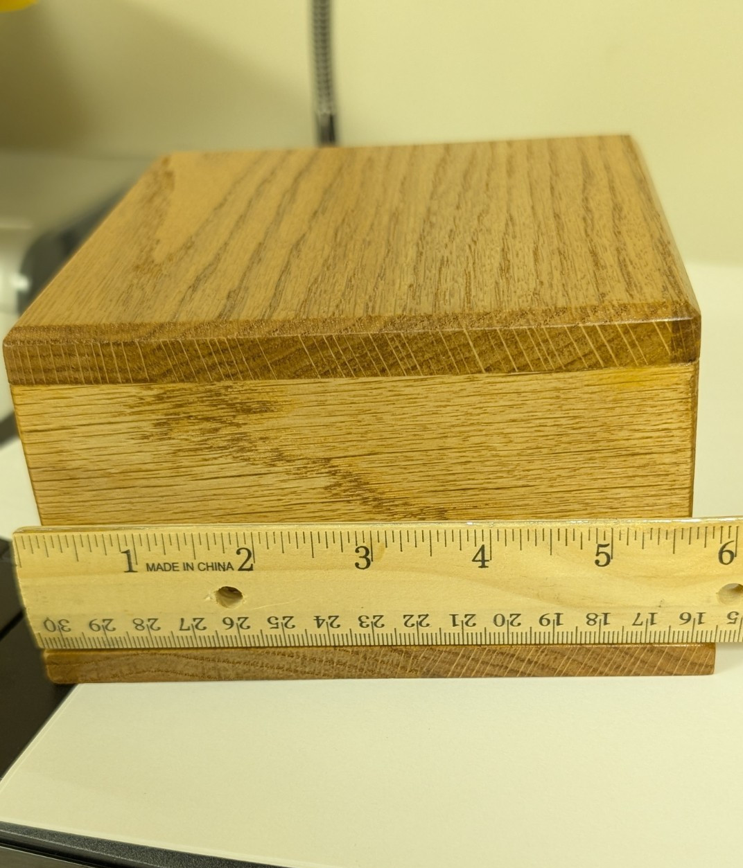 Pet Memorial Cremation Urn- Small Dog Or Cat – Solid Oak with Cherry Finish
