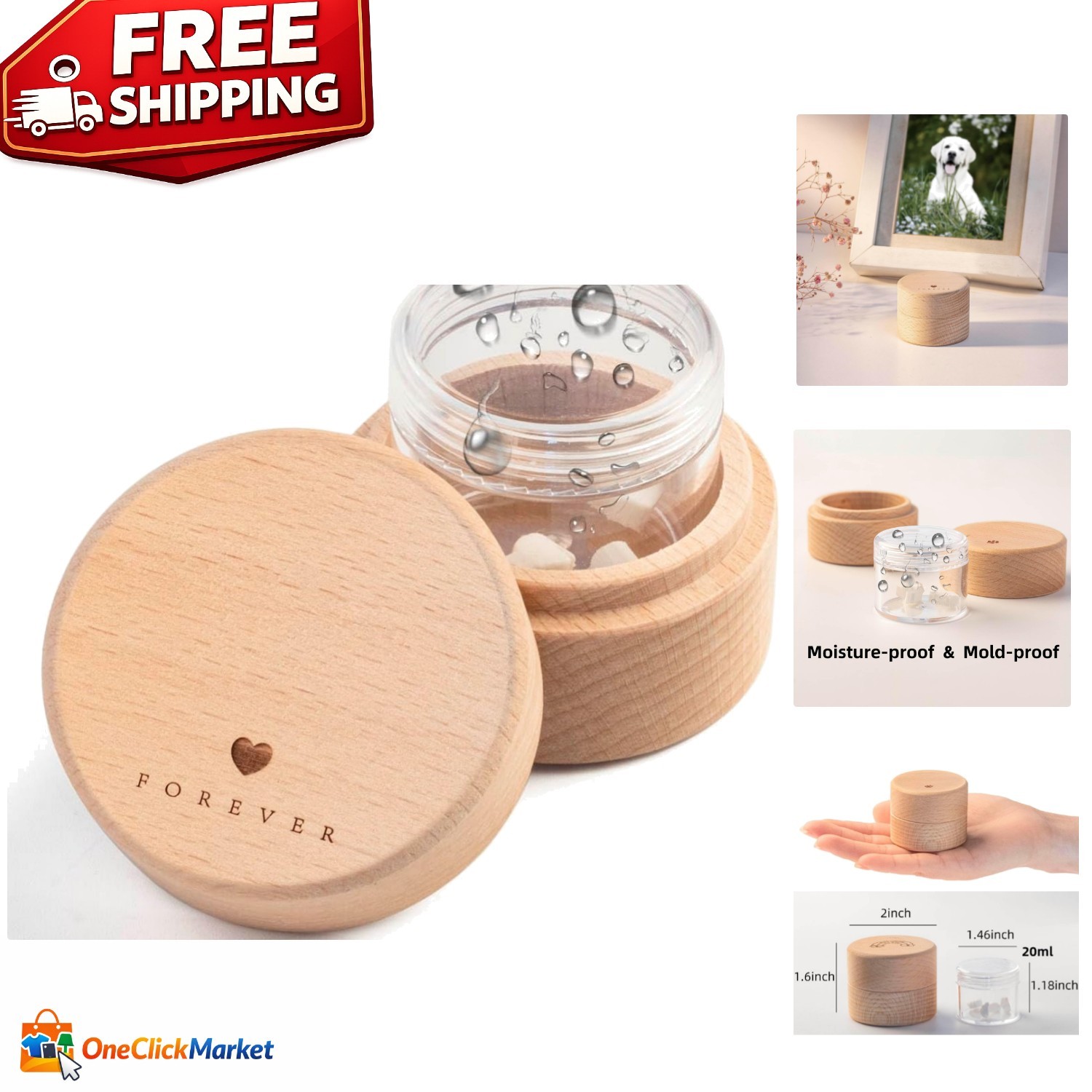 Mini Heart-Shaped Pet Cremation Urn – Cherished Keepsake for Dogs and Cats
