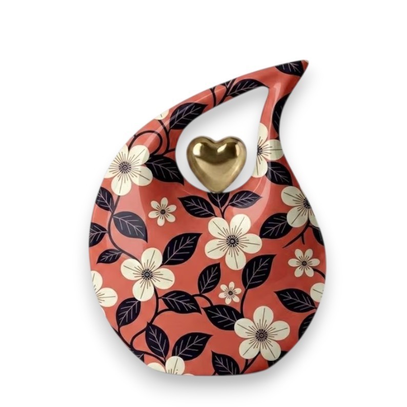Red Teardrop Aluminum Cremation Urn 200 Cu In Adult Human Ashes Urns Male Female
