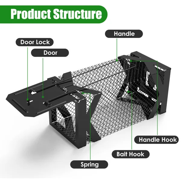 Humane Mouse Trap Cage, Non-Lethal No ElectricityGlueChemicals, Heavy Duty 1.15m