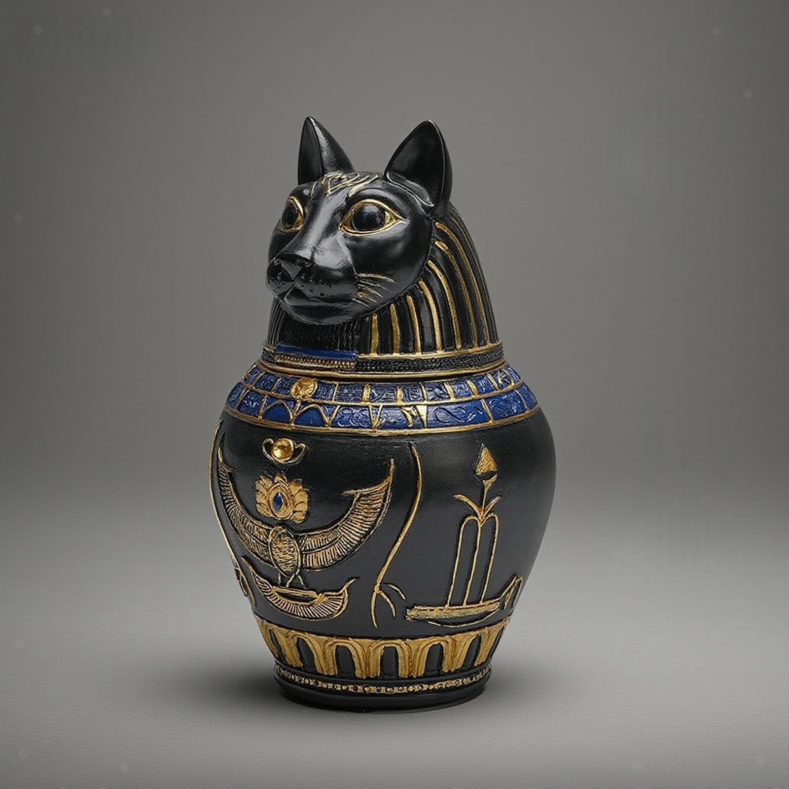 Pet Urn Canopic Jar Statue Sturdy Resin for Small Animals Puppy Kitten