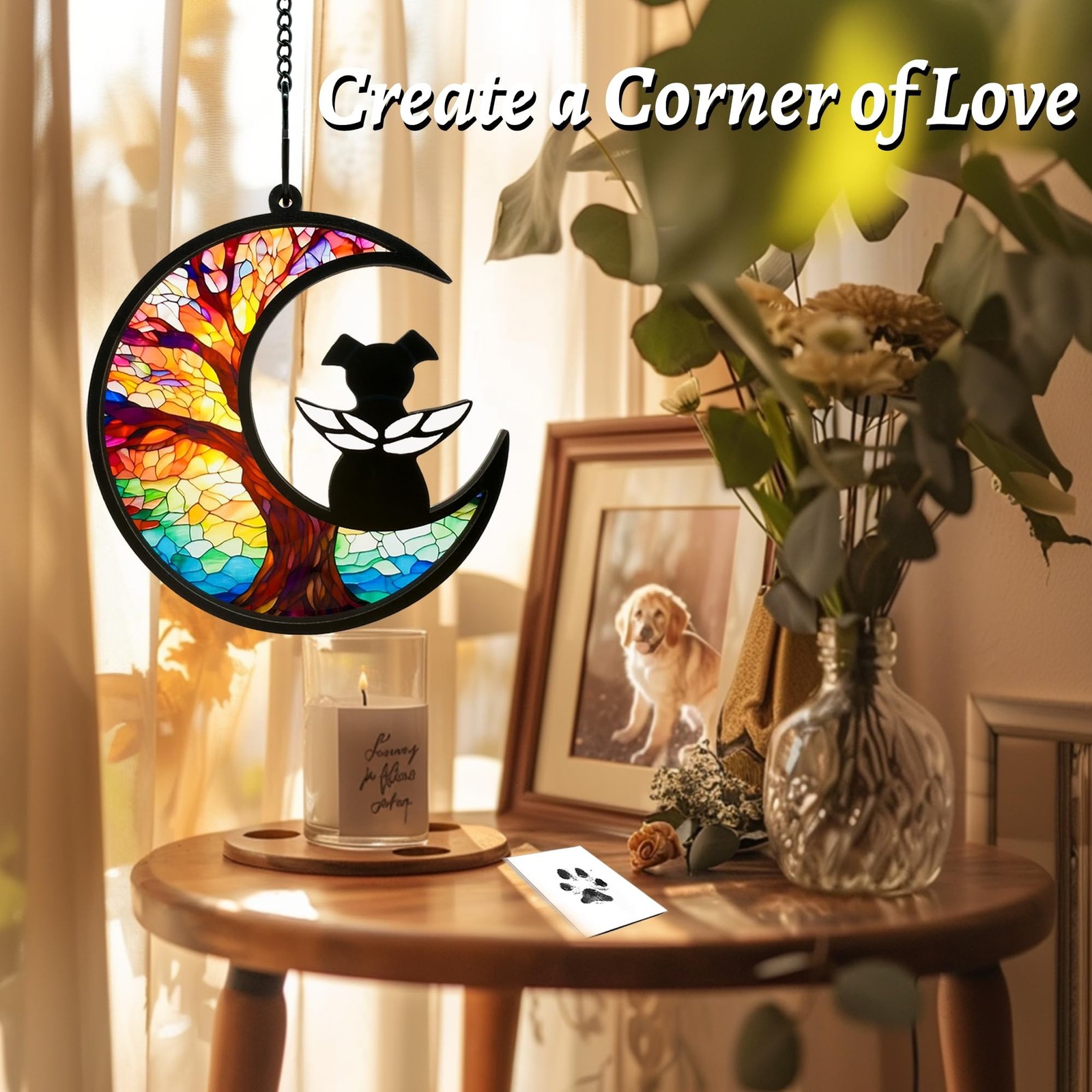 Dog Memorial Gift for Loss of Dog – DIY Angel Memorial Suncatcher & Paw Pr