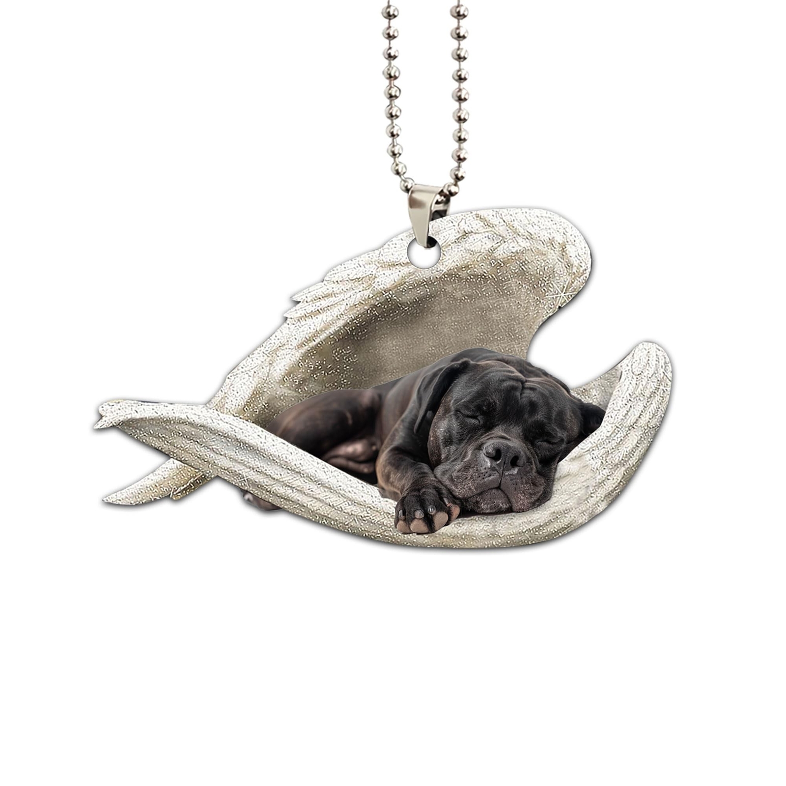 Talataca Cane Corso Sleeping Angel Wing Memorial Dog 2D Flat Car Rear View Mi…