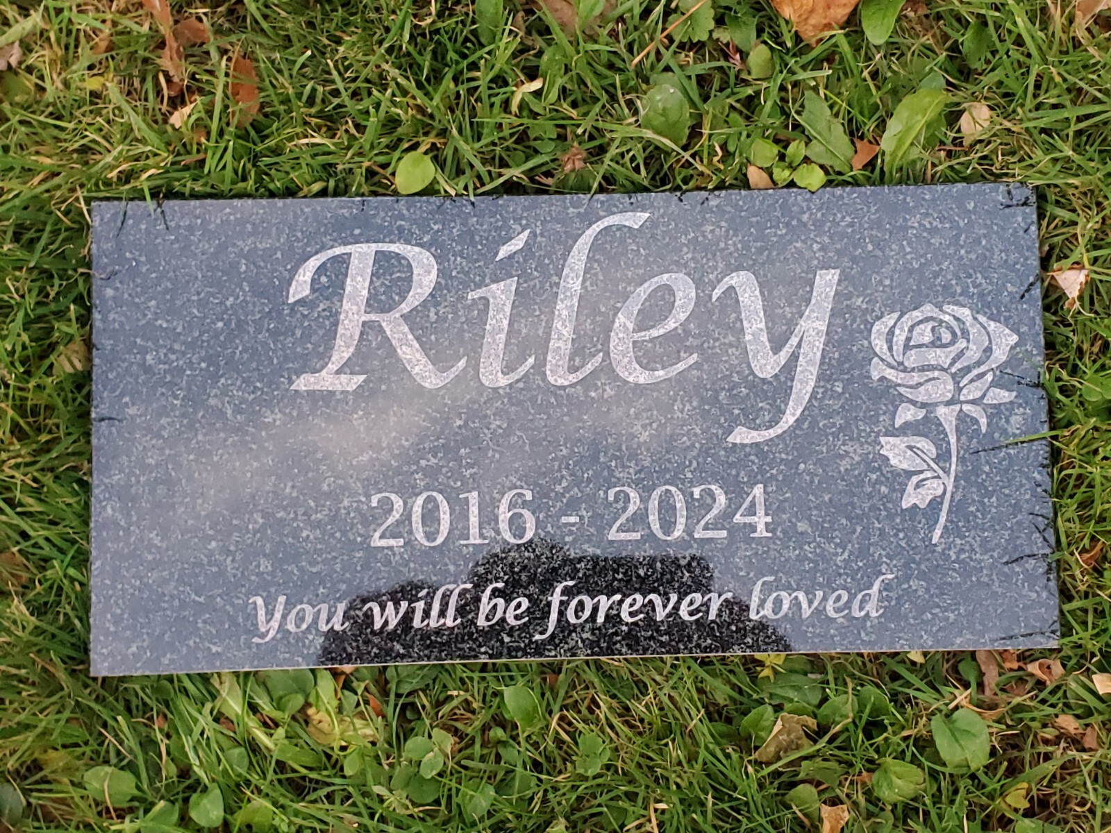 Memorial Granite Stone Engraved Grave Marker Headstone Garden Burial Plaque t6