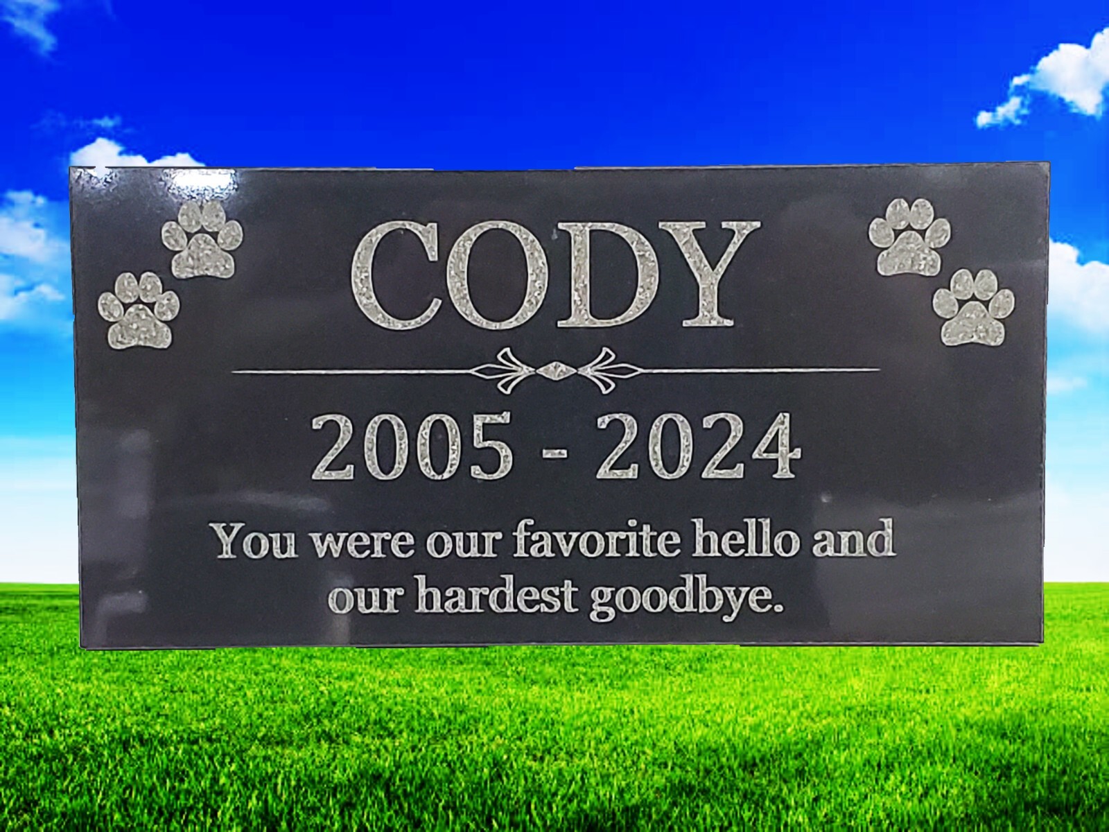 Pet Memorial Grave Stone Marker | Dog Headstone | Tombstone | Pet Loss Gift t2