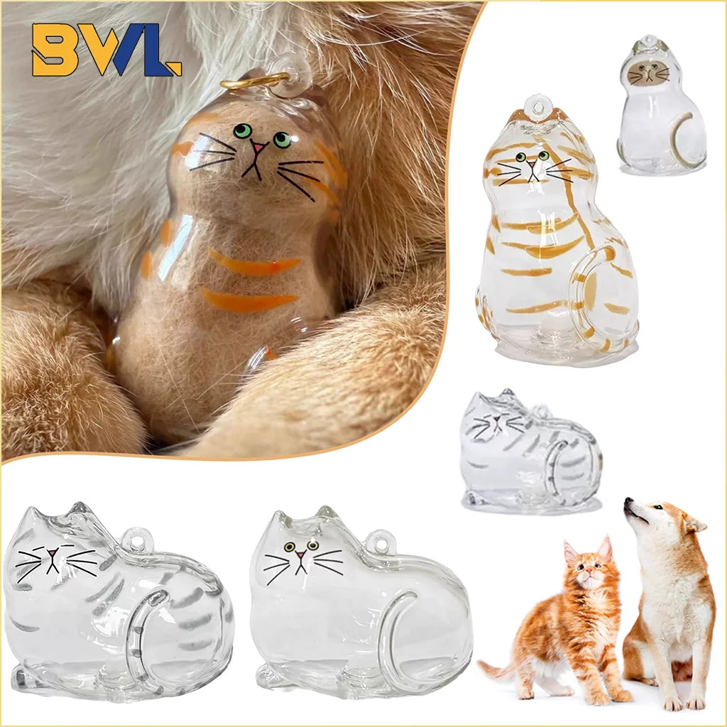 Pet Hair Keepsake Box Memorial Bottle for Cat Fur Storage Container for DIY Deco