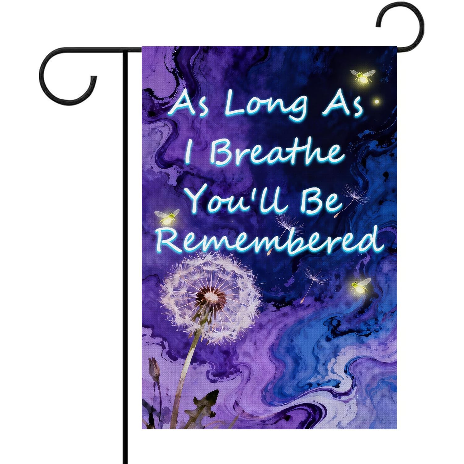 Memorial Garden Flag Double Sided, In Loving Memory Flag with Dandelion & Fir…