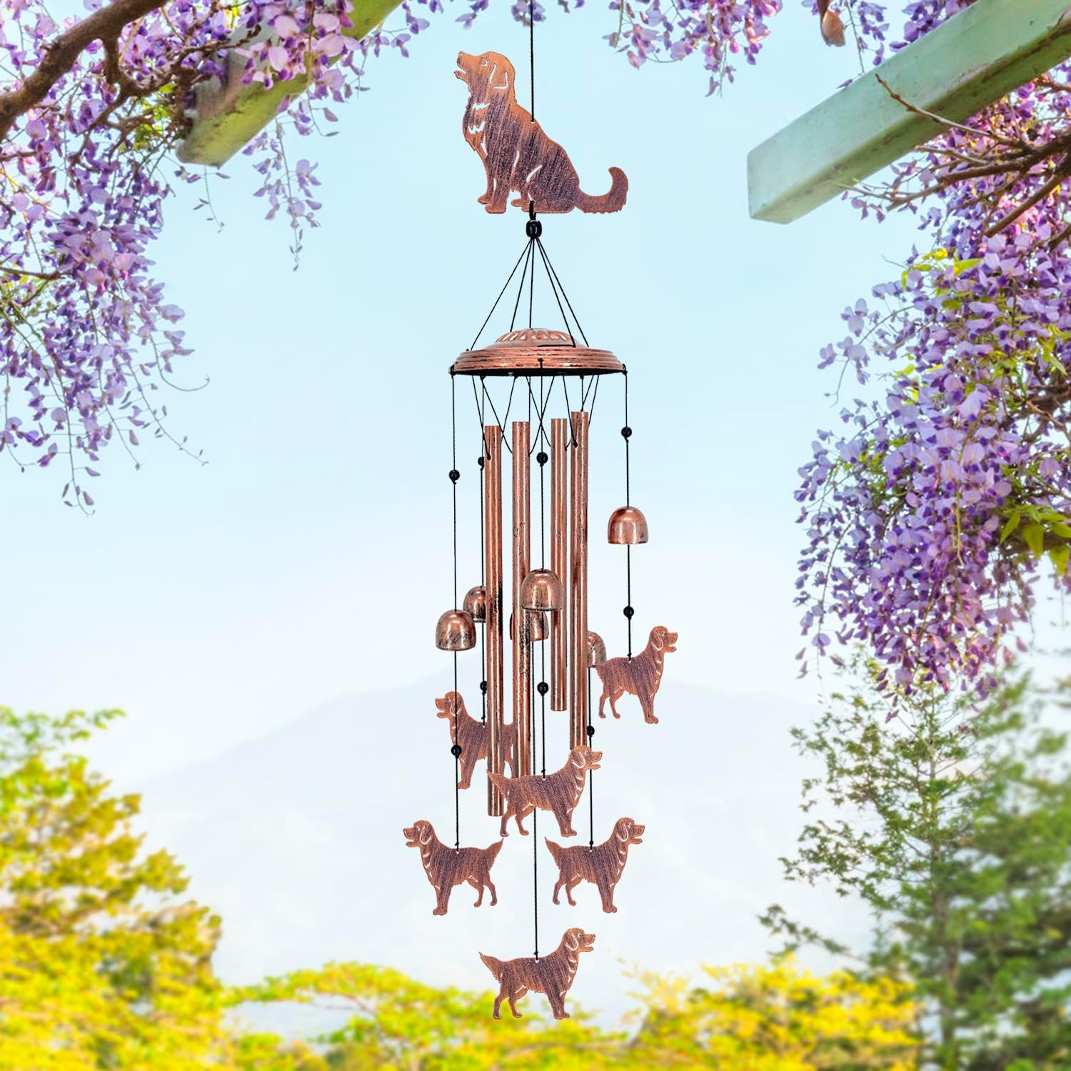 Golden Retriever Dog Wind Chimes for Outside,Dog Gifts for Women Men/Memorial Gi
