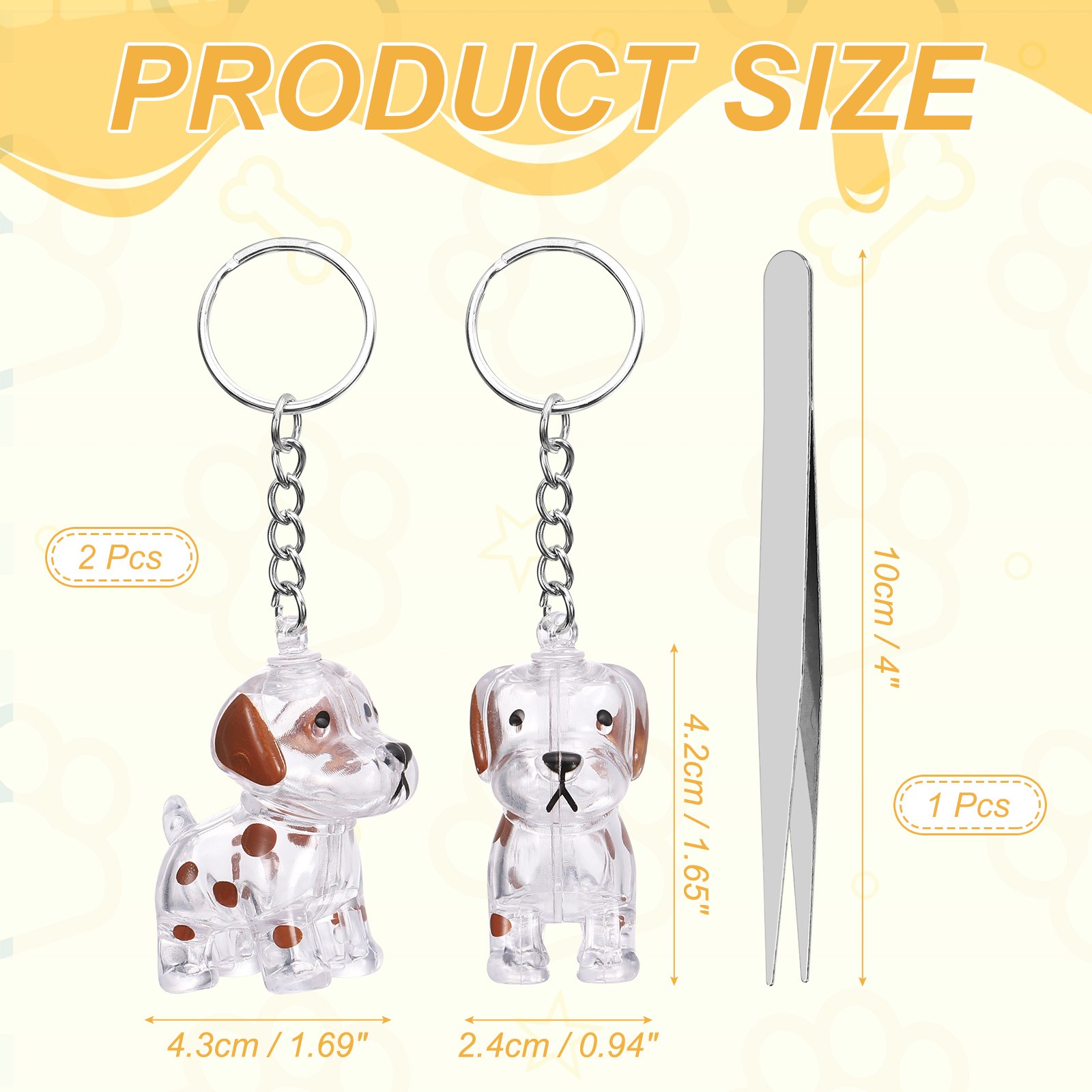 2Pcs Dog Hair Collector Keychain with Tweezers Style 1