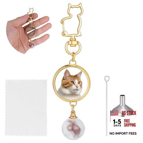 Glass Gold Pet Hair Ashes Keychain for Cats – Pet Fur Keepsake