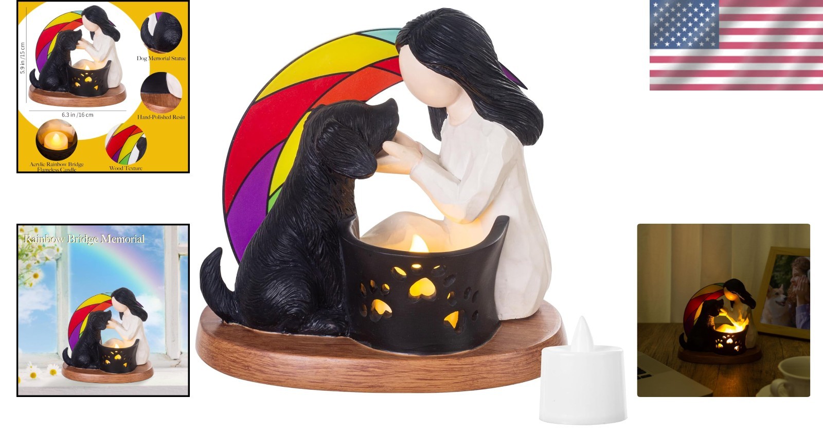 Heartfelt Dog Memorial Rainbow Bridge Figurine