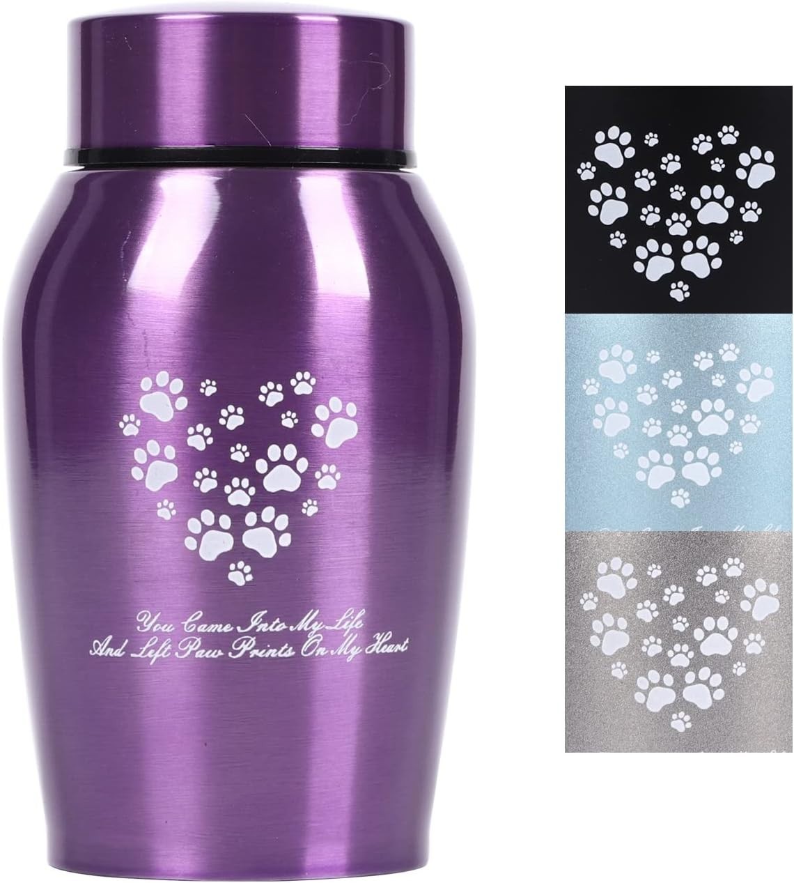 Trusty Memorial Urn for Dog & Cat Ashes – Small Purple Stainless Steel Design