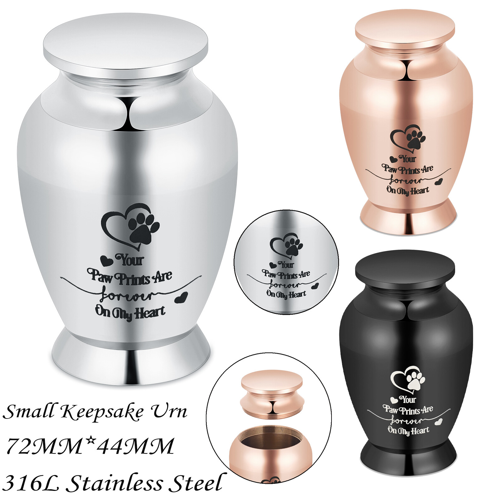 Pet Paw Print Urn for Ashes Cremation Urn for Ashes Keepsake Urn for Pet Ashes