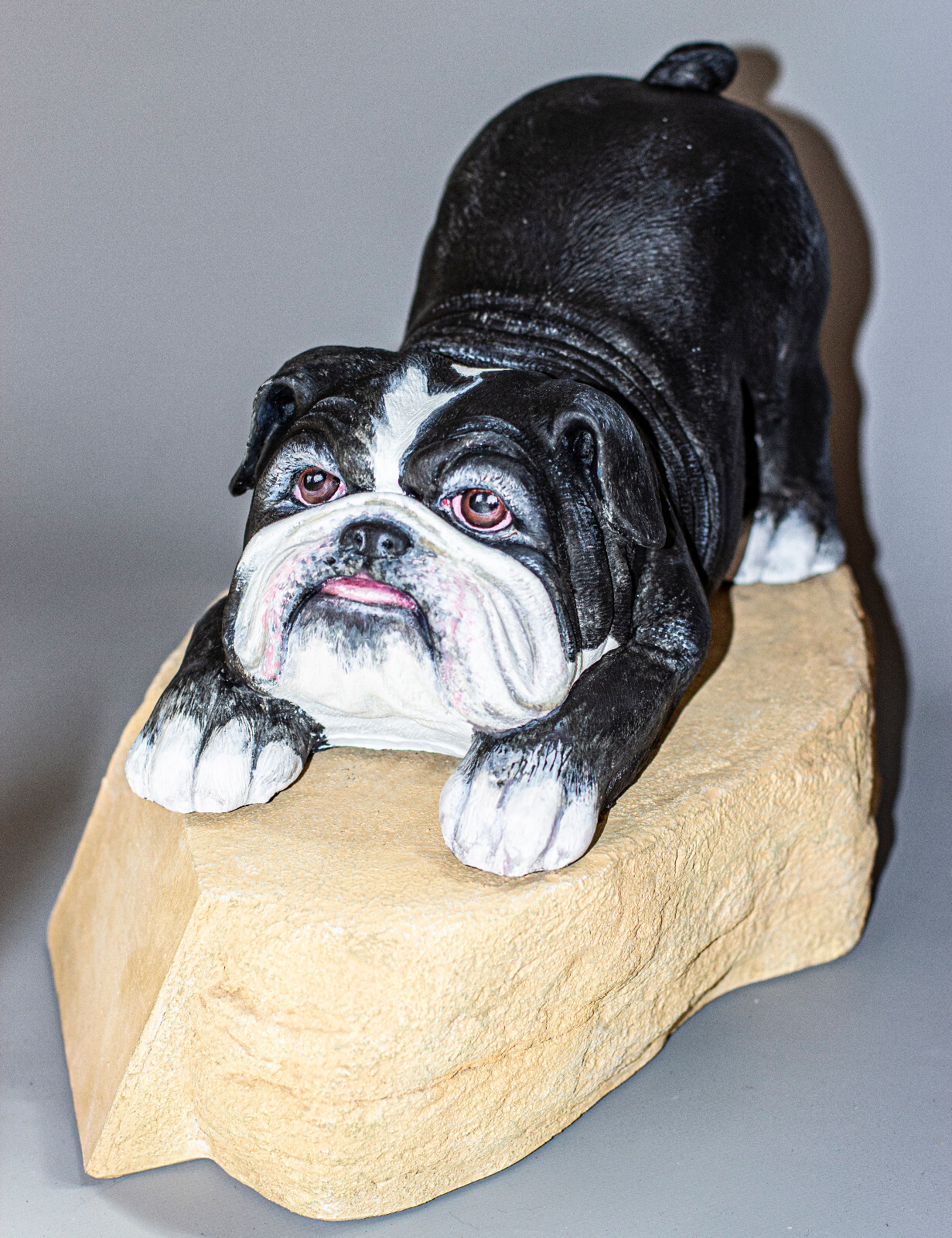 Unique Urn Dog Ashes English Bulldog Memorial Stone Pet Sculpture Tribute Plaque