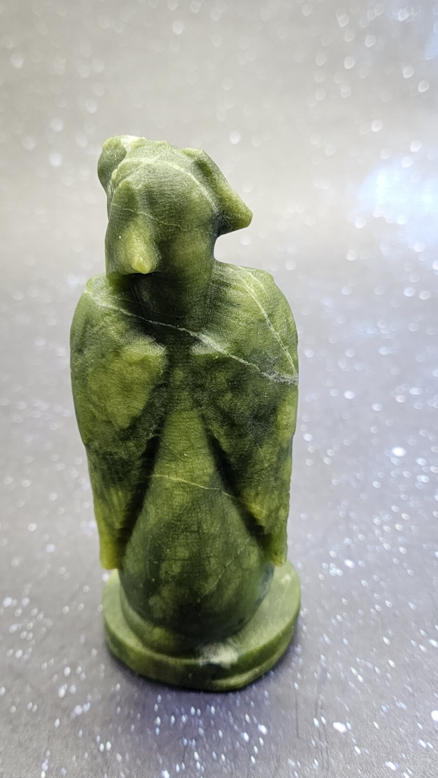 Xiuyan Jade Winged Angel Dog Pet Memorial, Pet Loss Gift, Gemstone Carving