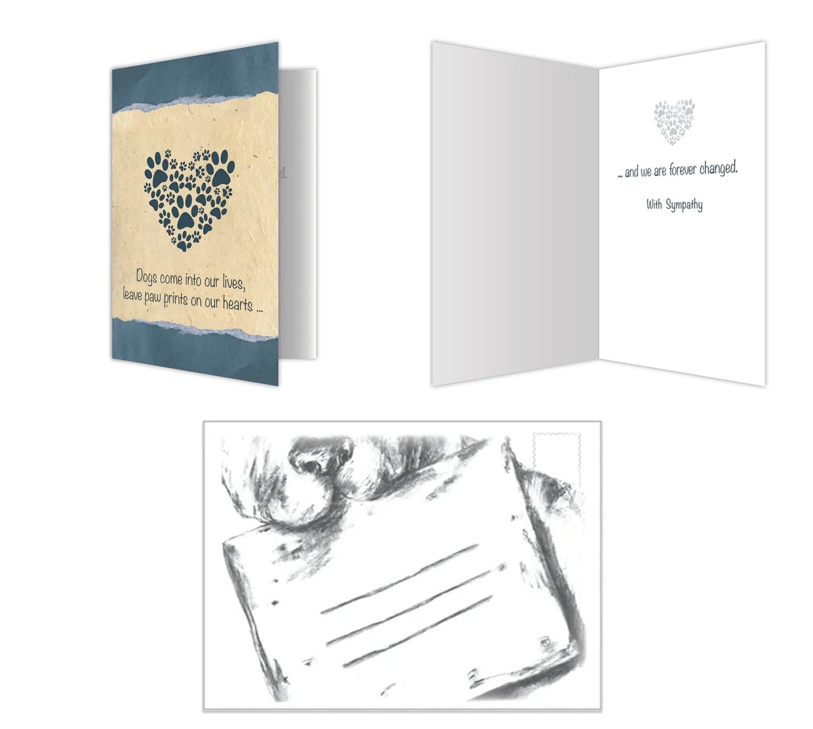 Dog Speak Pet Sympathy Card – Dogs Come Into Our Lives, Leave Paw Prints on O…
