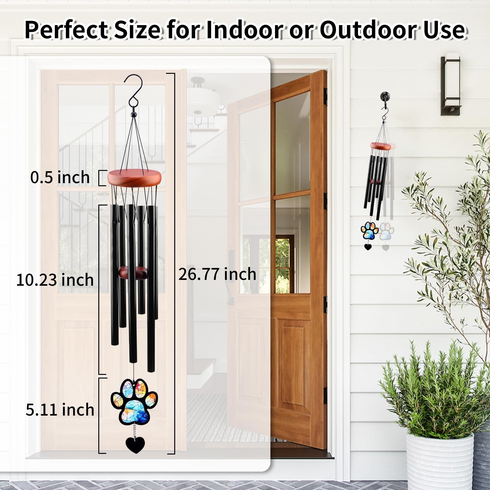Pet Memorial Wind Chime – Dog Memorial Gifts for Loss of Dog, Loss of Pet Sym…
