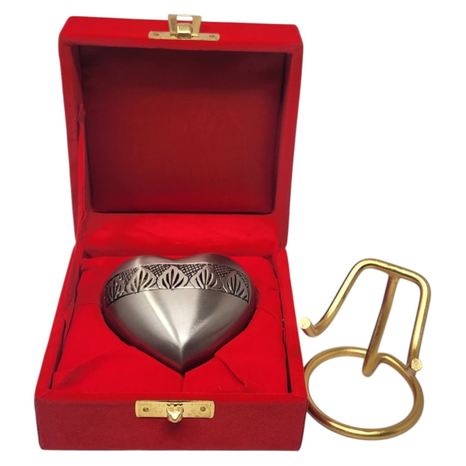 Personalized Mini Heart Keepsake Cremation Urn for Ashes with Stand & Box